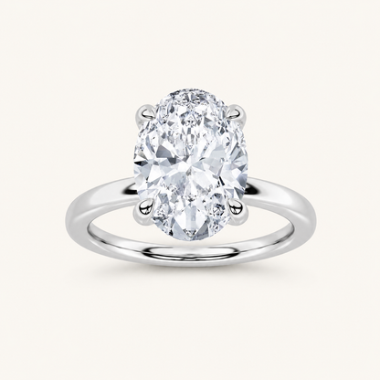 1.5CT Oval Cut Lab Grown Diamond Solitaire Ring