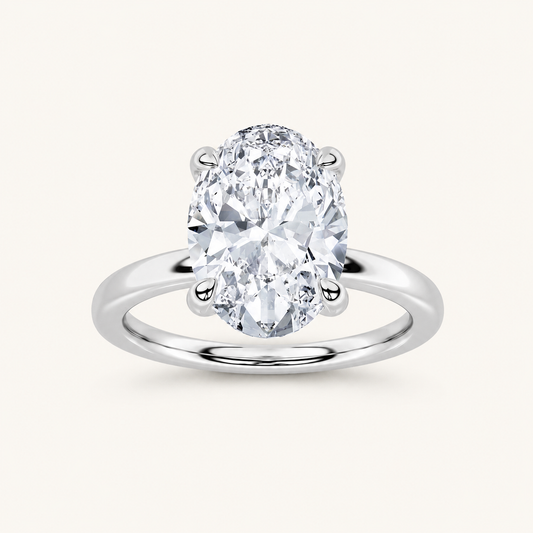 1.5CT Oval Cut Lab Grown Diamond Solitaire Ring