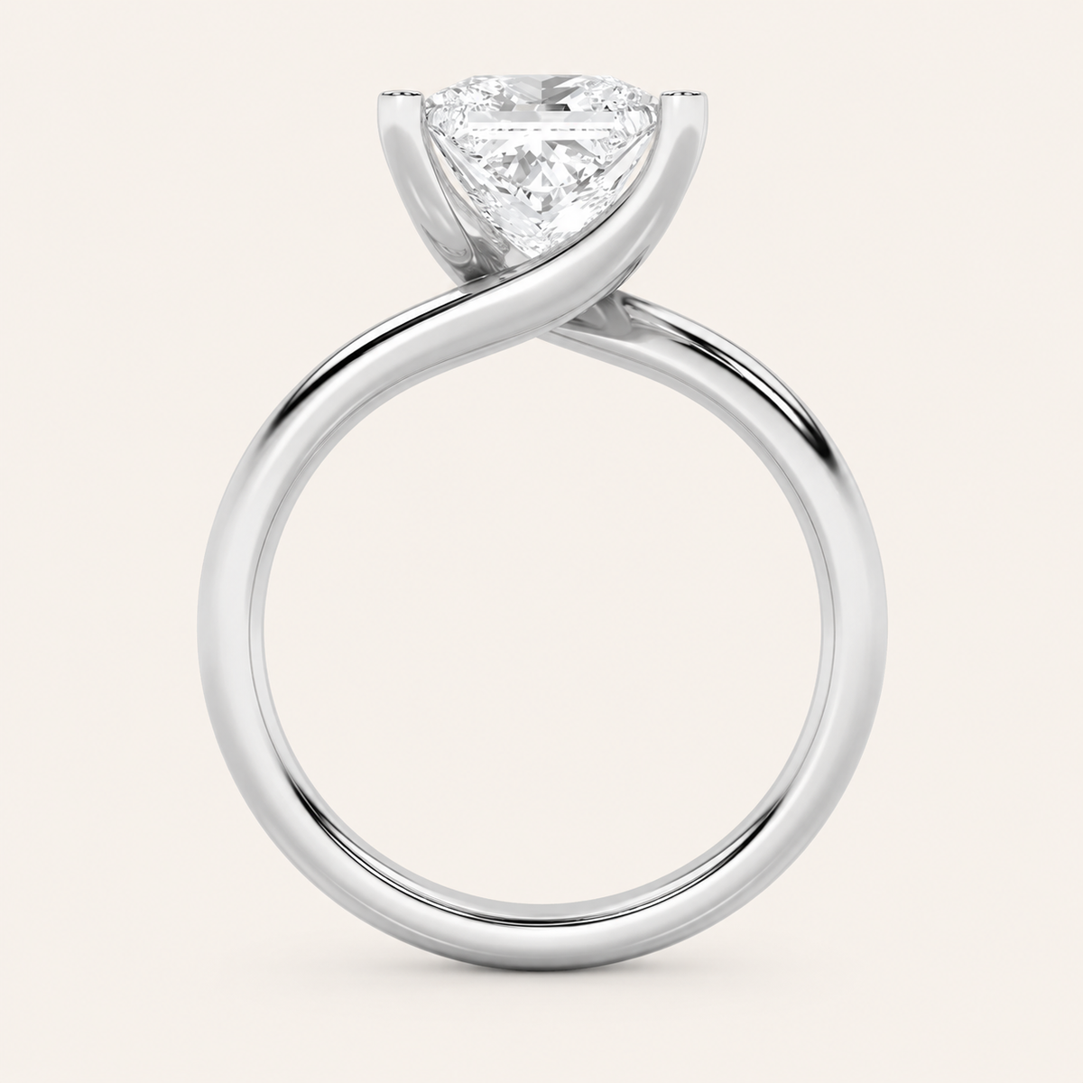 1CT Princess Cut Lab Grown Diamond Solitaire Ring