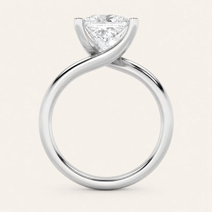 1CT Princess Cut Lab Grown Diamond Solitaire Ring