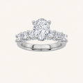 2.5CT Oval Cut Lab Grown Diamond Cluster Ring