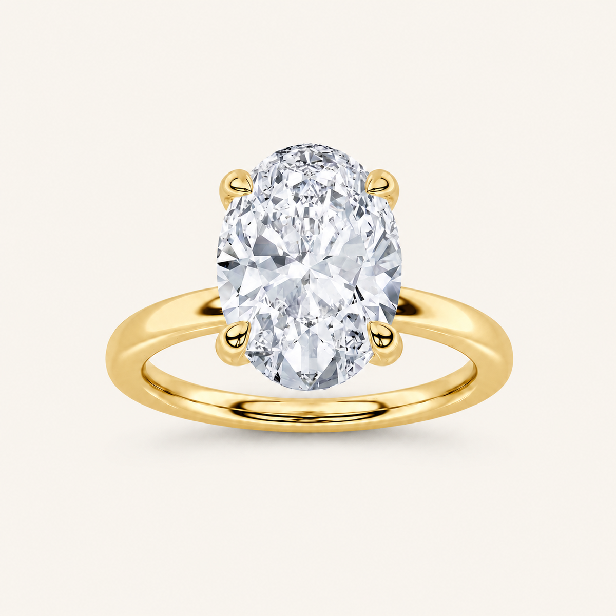 1.5CT Oval Cut Lab Grown Diamond Solitaire Ring