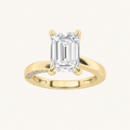 2.5CT Emerald Cut Lab Grown Diamond Side Stone Ring