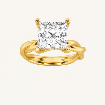 1CT Princess Cut Lab Grown Diamond Solitaire Ring