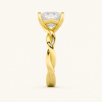 1CT Princess Cut Lab Grown Diamond Solitaire Ring