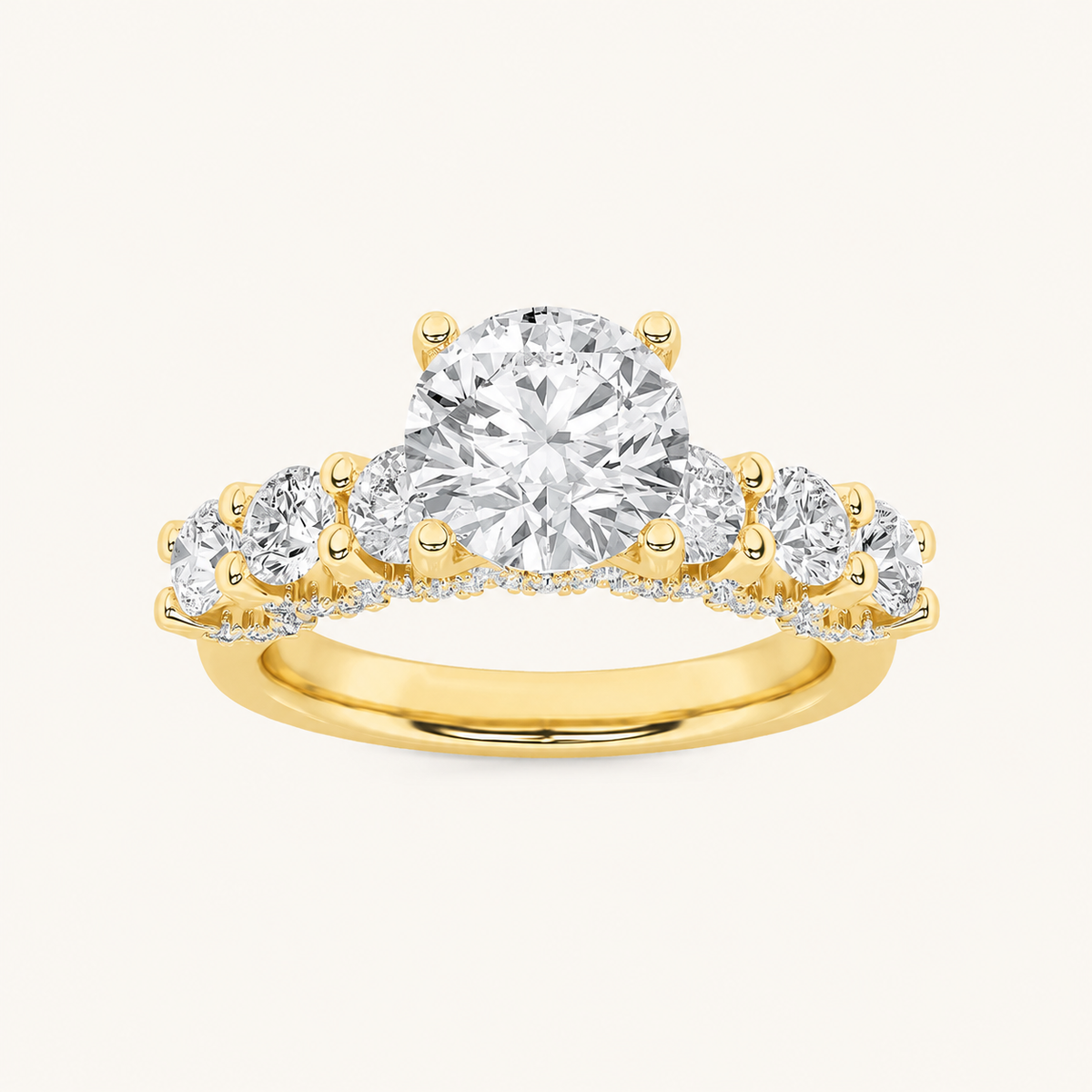2.5CT Round Cut Lab Grown Diamond Cluster Ring