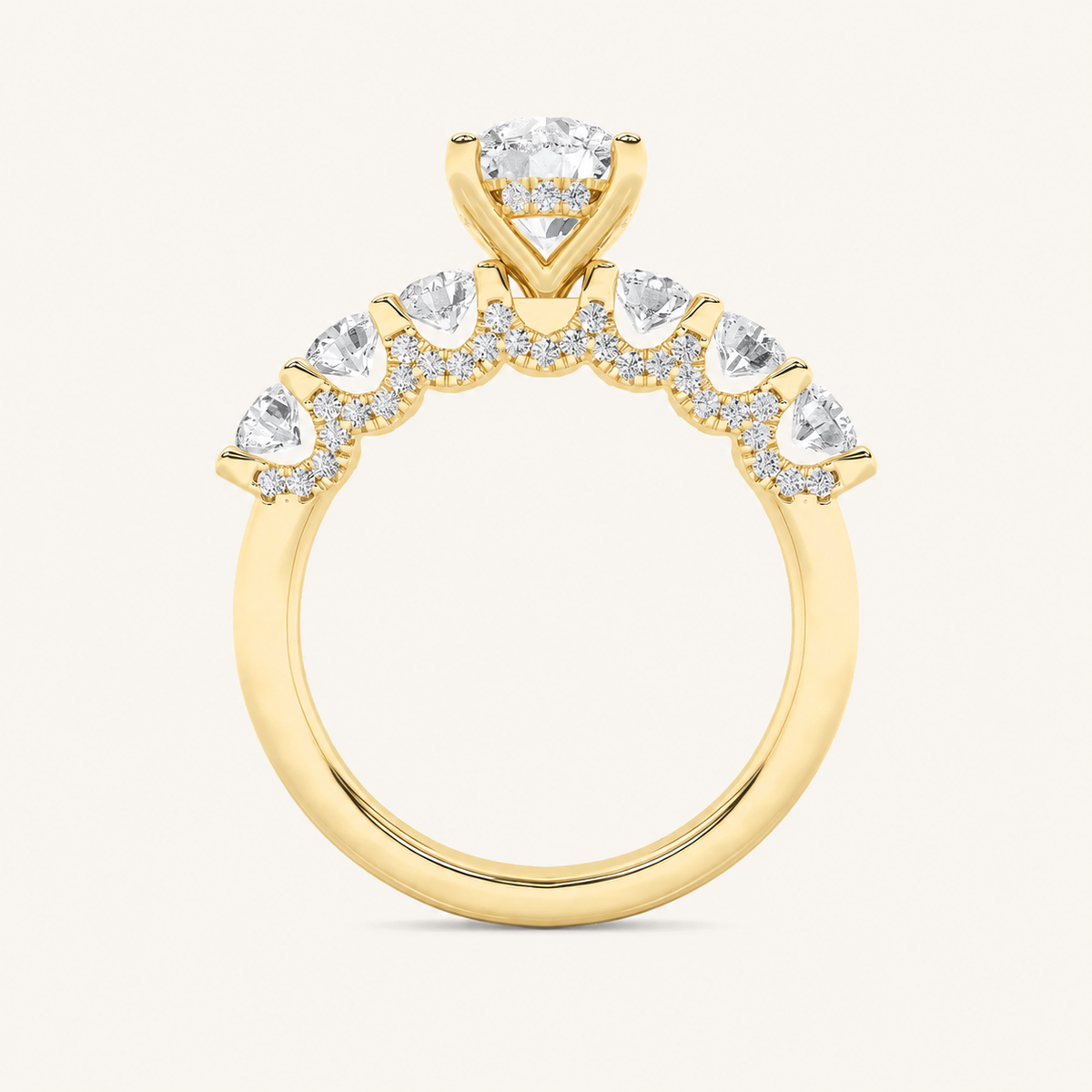 2.5CT Round Cut Lab Grown Diamond Cluster Ring