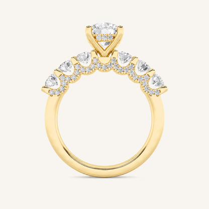 2.5CT Round Cut Lab Grown Diamond Cluster Ring