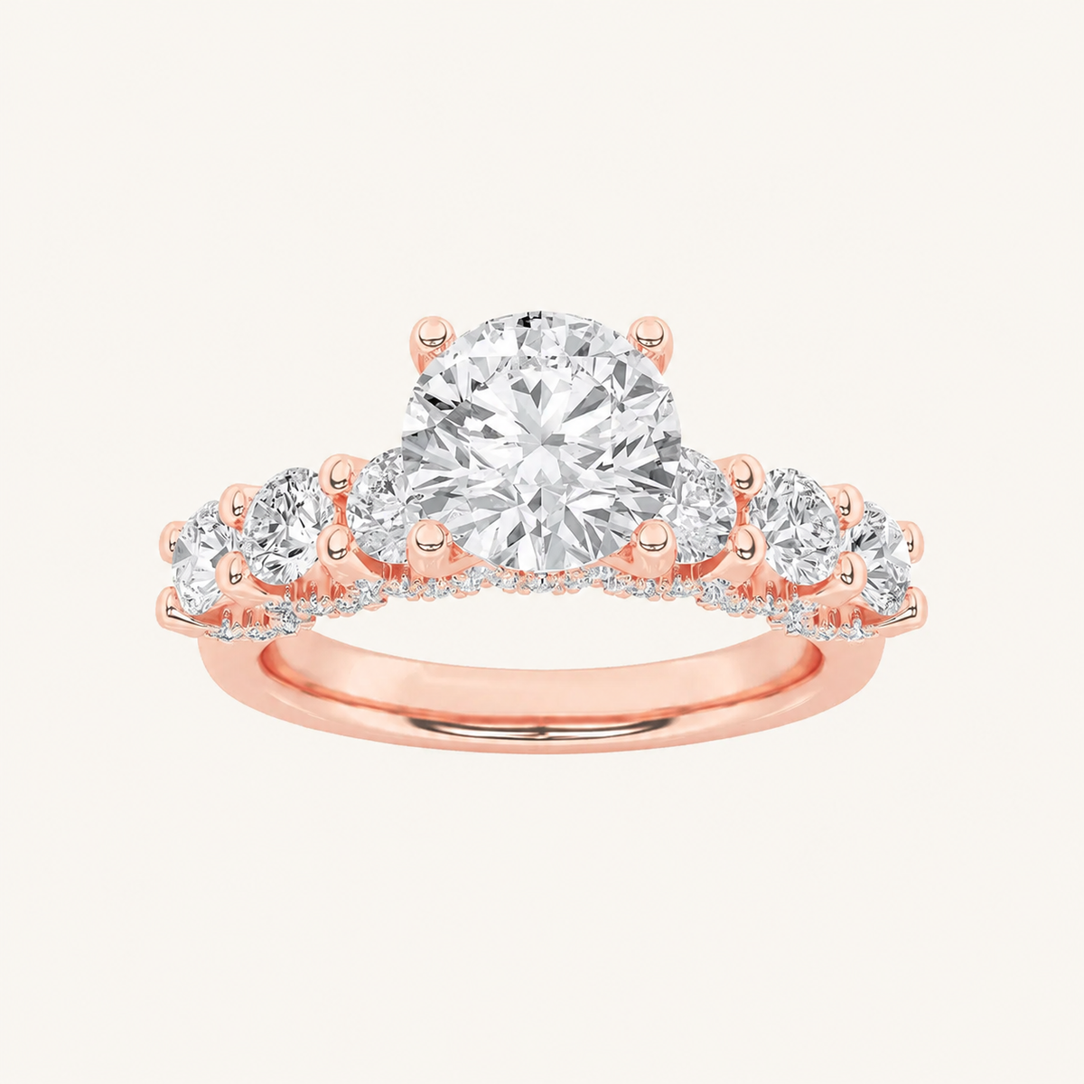 2.5CT Round Cut Lab Grown Diamond Cluster Ring