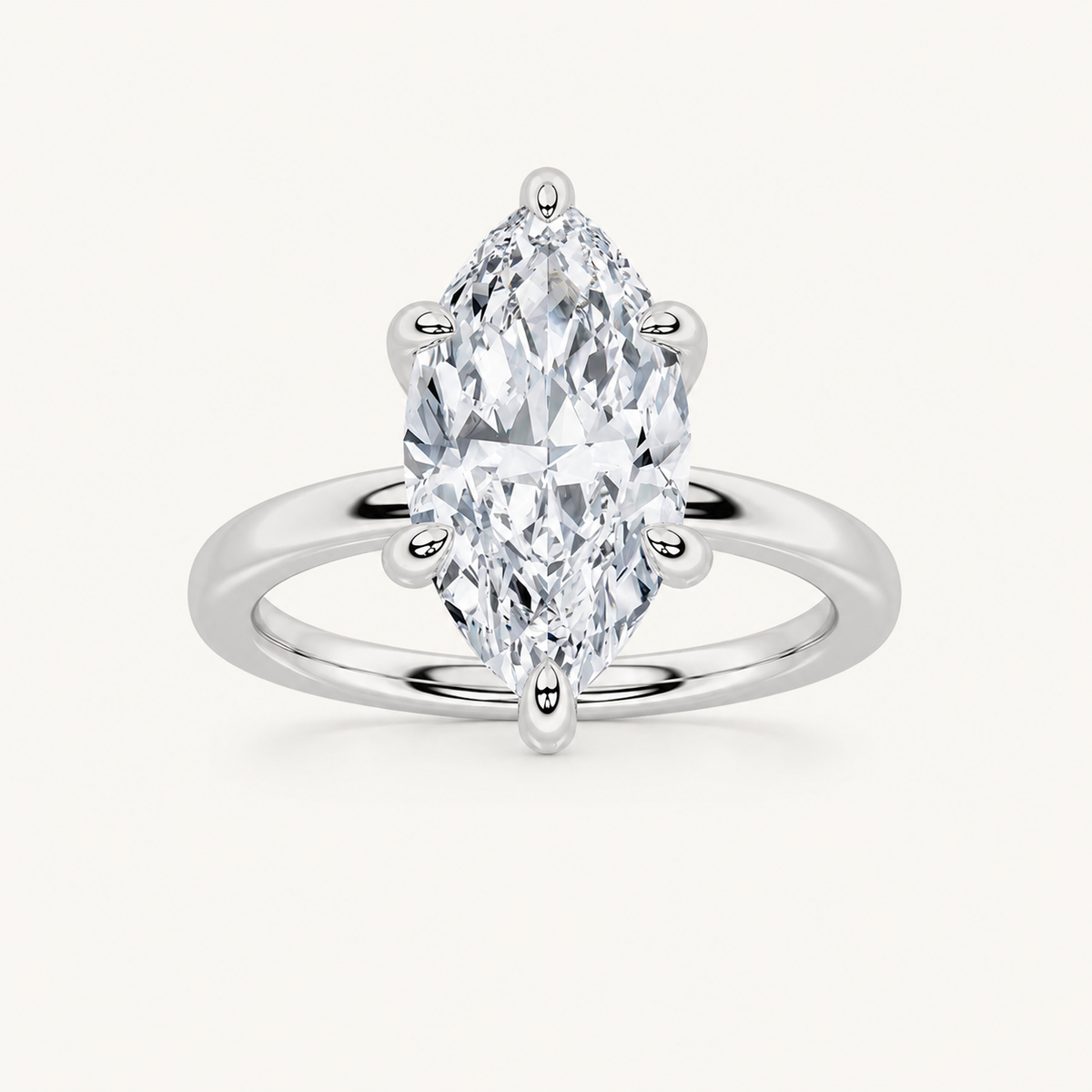 4CT Marquise Cut Lab Grown Diamond Solitaire Ring