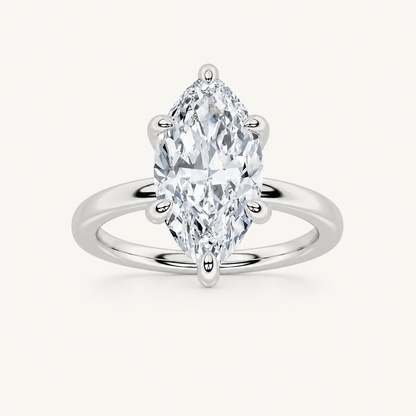 4CT Marquise Cut Lab Grown Diamond Solitaire Ring