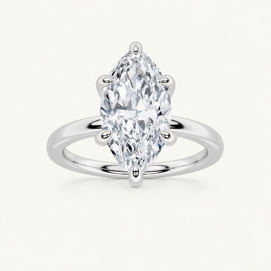 4CT Marquise Cut Lab Grown Diamond Solitaire Ring