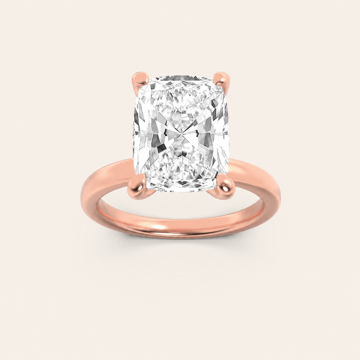 3.25CT Elongated Cushion Cut Lab Grown Diamond Hidden Halo Ring