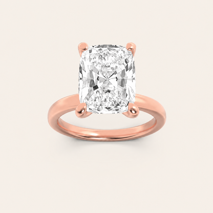 2CT Elongated Cushion Cut Lab Grown Diamond Hidden Halo Ring