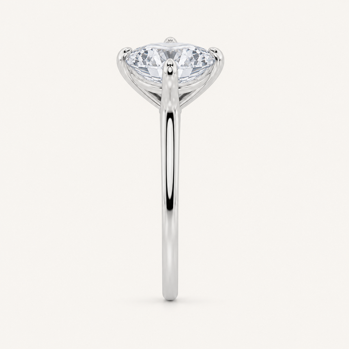 4CT Marquise Cut Lab Grown Diamond Solitaire Ring