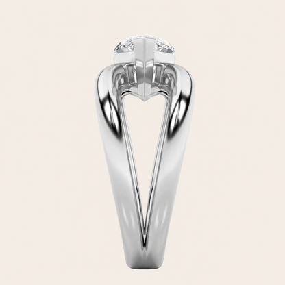 2CT Marquise Cut Lab Grown Diamond Solitaire Ring