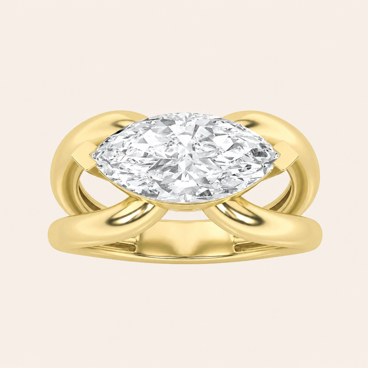 2CT Marquise Cut Lab Grown Diamond Solitaire Ring