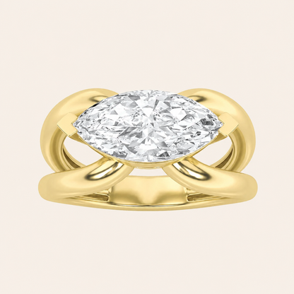 2CT Marquise Cut Lab Grown Diamond Solitaire Ring