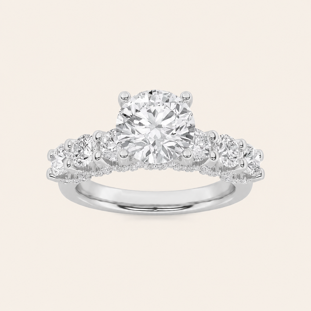 5CT Round Cut Lab Grown Diamond Cluster Ring