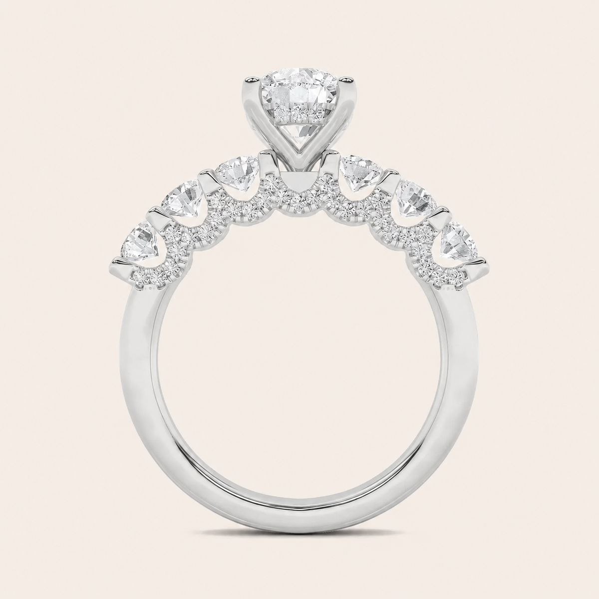 5CT Round Cut Lab Grown Diamond Cluster Ring