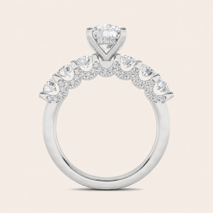 5CT Round Cut Lab Grown Diamond Cluster Ring