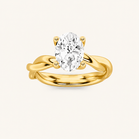 2.5CT Oval Cut Lab Grown Diamond Solitaire Ring