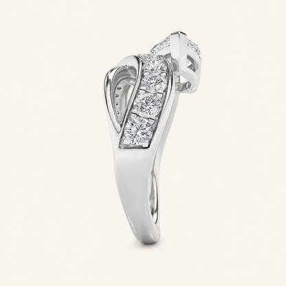 2CT Pear Cut Lab Grown Diamond Side Stone Ring