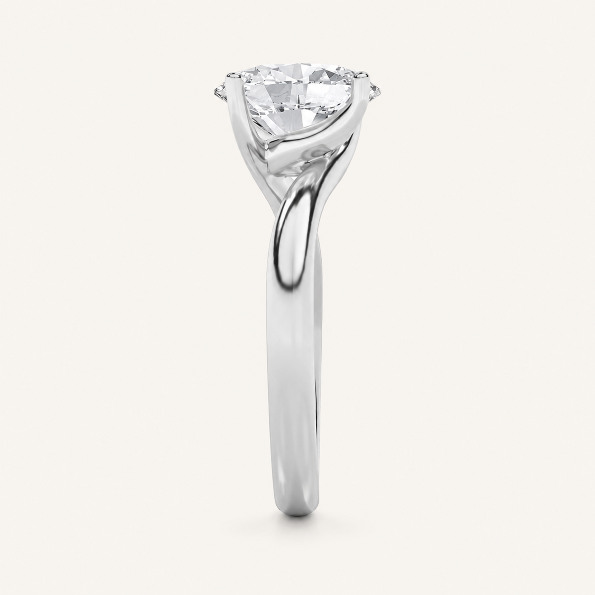 2CT Oval Cut Lab Grown Diamond Solitaire Ring