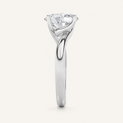 2CT Oval Cut Lab Grown Diamond Solitaire Ring