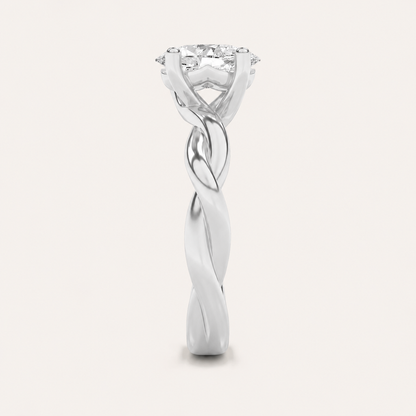 2CT Oval Cut Lab Grown Diamond Solitaire Ring