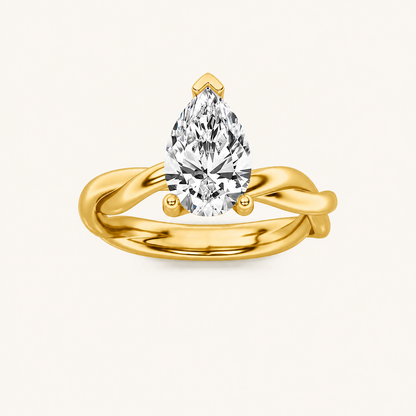 1.5CT Pear Cut Lab Grown Diamond Solitaire Ring