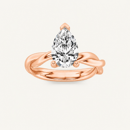 1.5CT Pear Cut Lab Grown Diamond Solitaire Ring