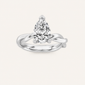 1CT Pear Cut Lab Grown Diamond Solitaire Ring
