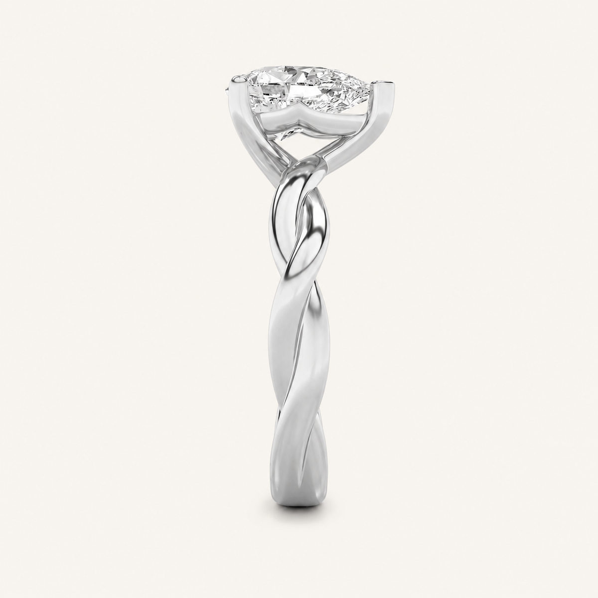 1.5CT Pear Cut Lab Grown Diamond Solitaire Ring
