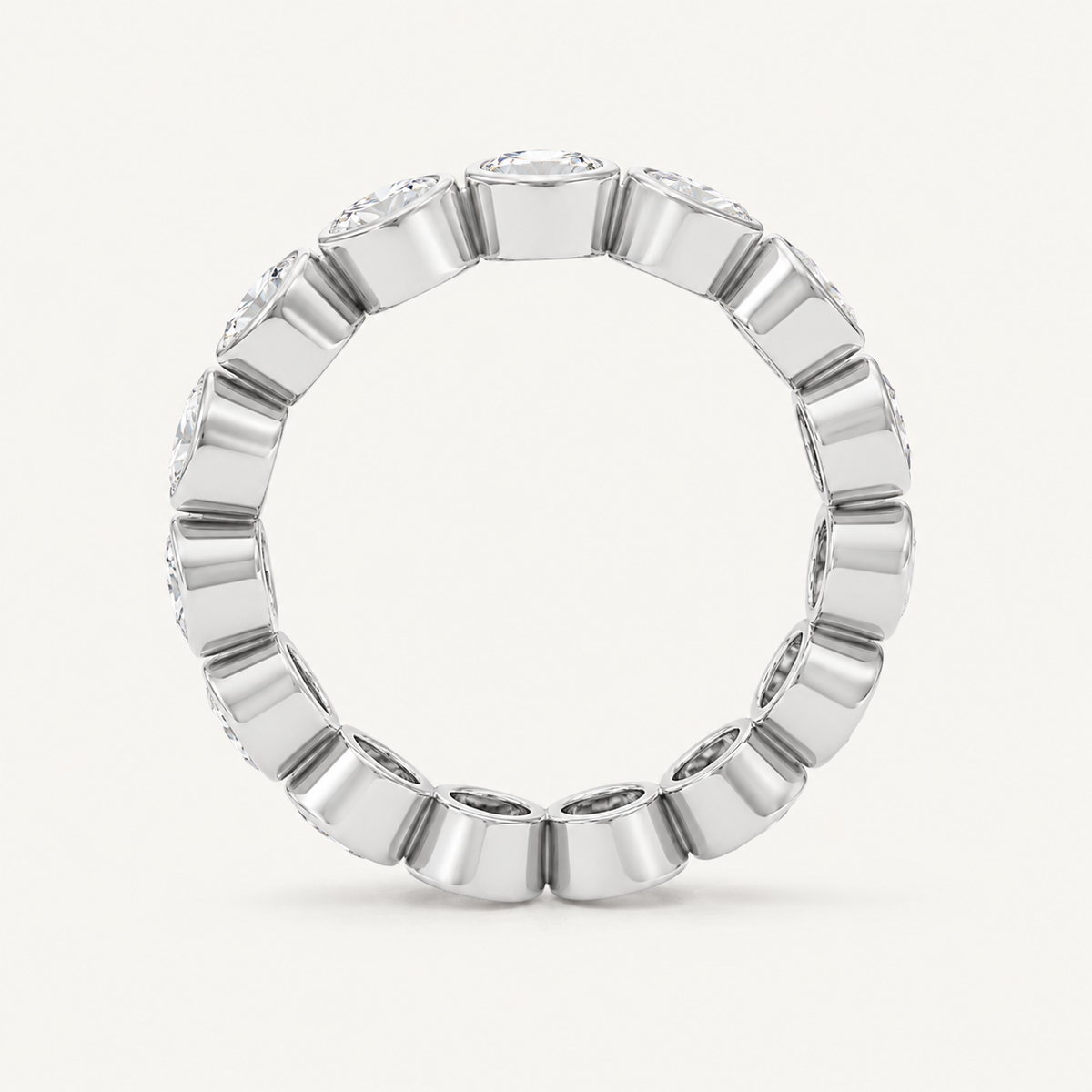 3CT Round Cut Lab Grown Diamond Eternity Ring