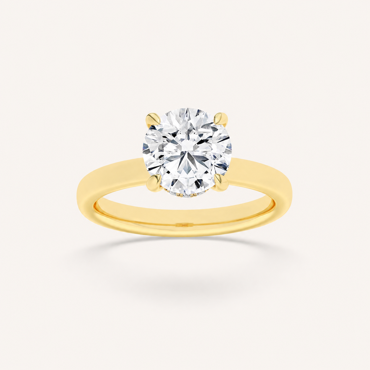 3CT Round Cut Lab Grown Diamond Hidden Halo Ring