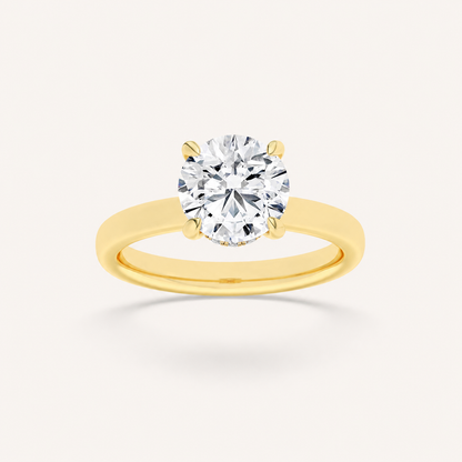 3CT Round Cut Lab Grown Diamond Hidden Halo Ring