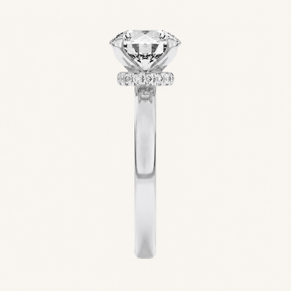 3CT Round Cut Lab Grown Diamond Hidden Halo Ring