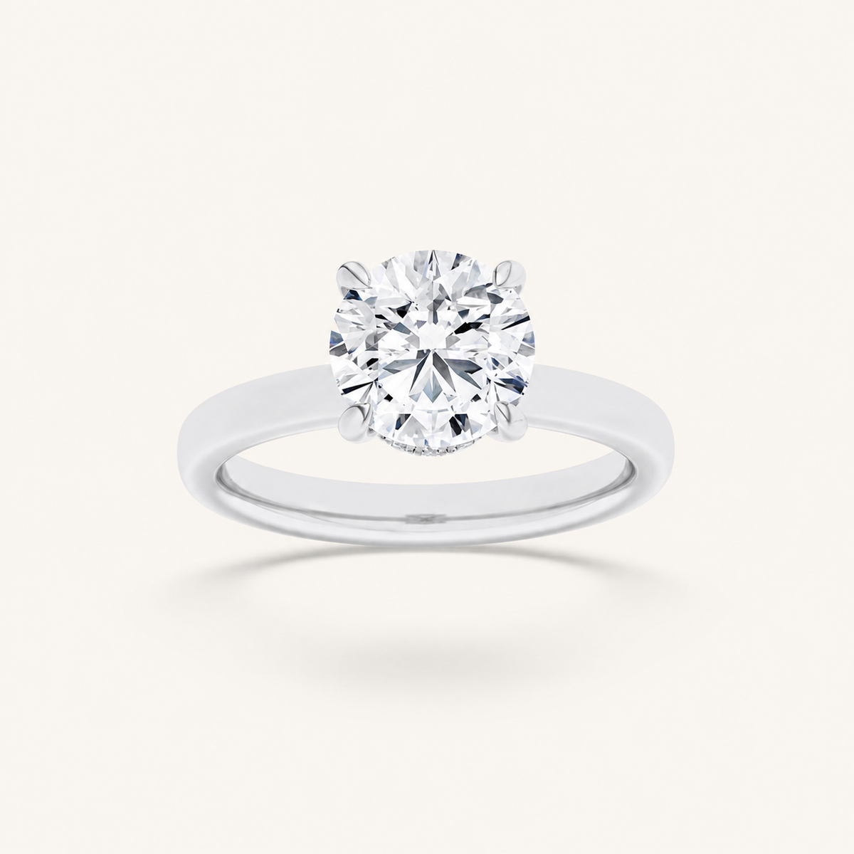 3CT Round Cut Lab Grown Diamond Hidden Halo Ring