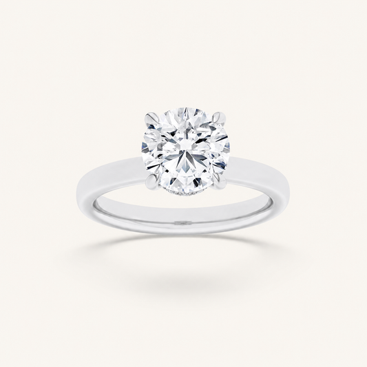 3CT Round Cut Lab Grown Diamond Hidden Halo Ring