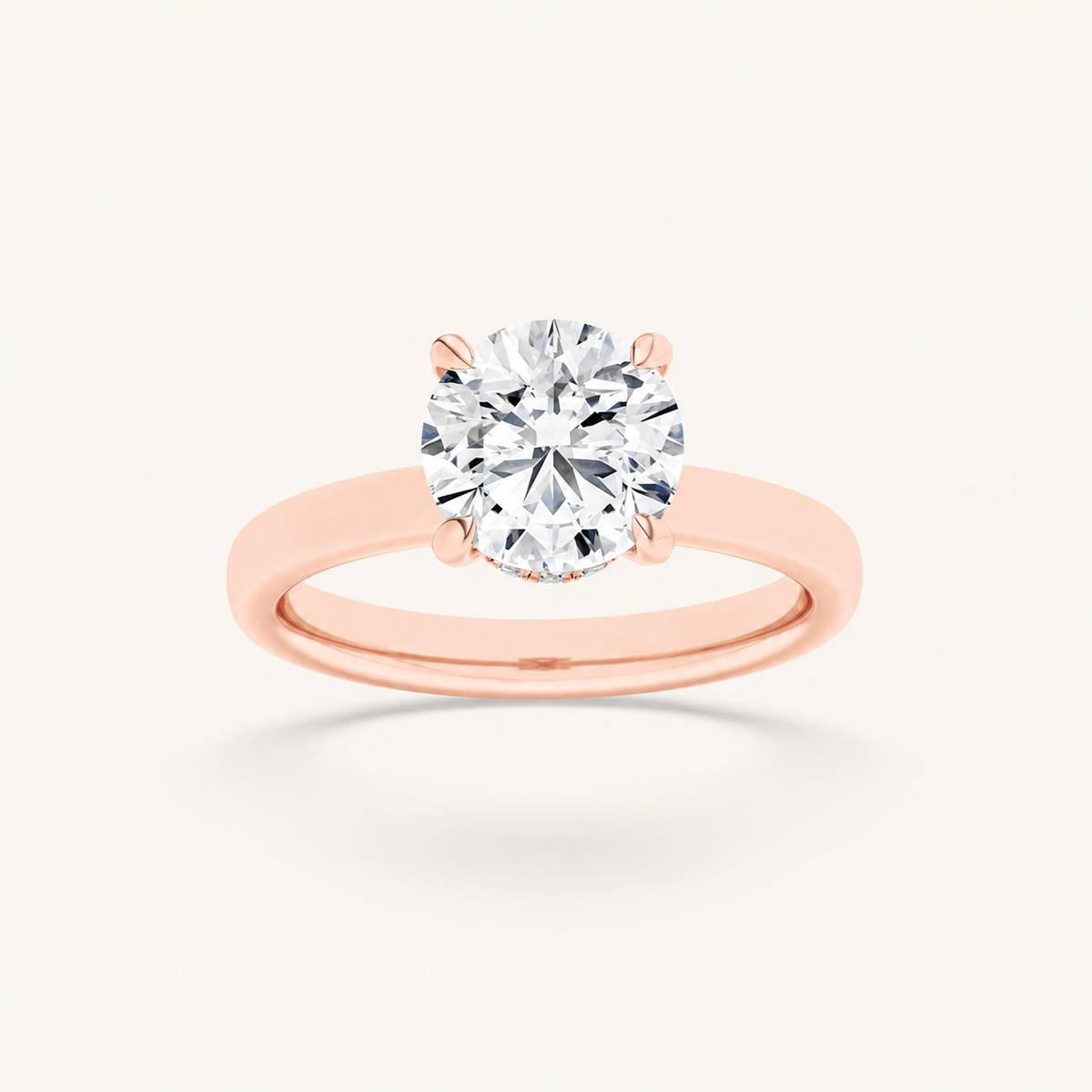 3CT Round Cut Lab Grown Diamond Hidden Halo Ring