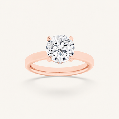 3CT Round Cut Lab Grown Diamond Hidden Halo Ring