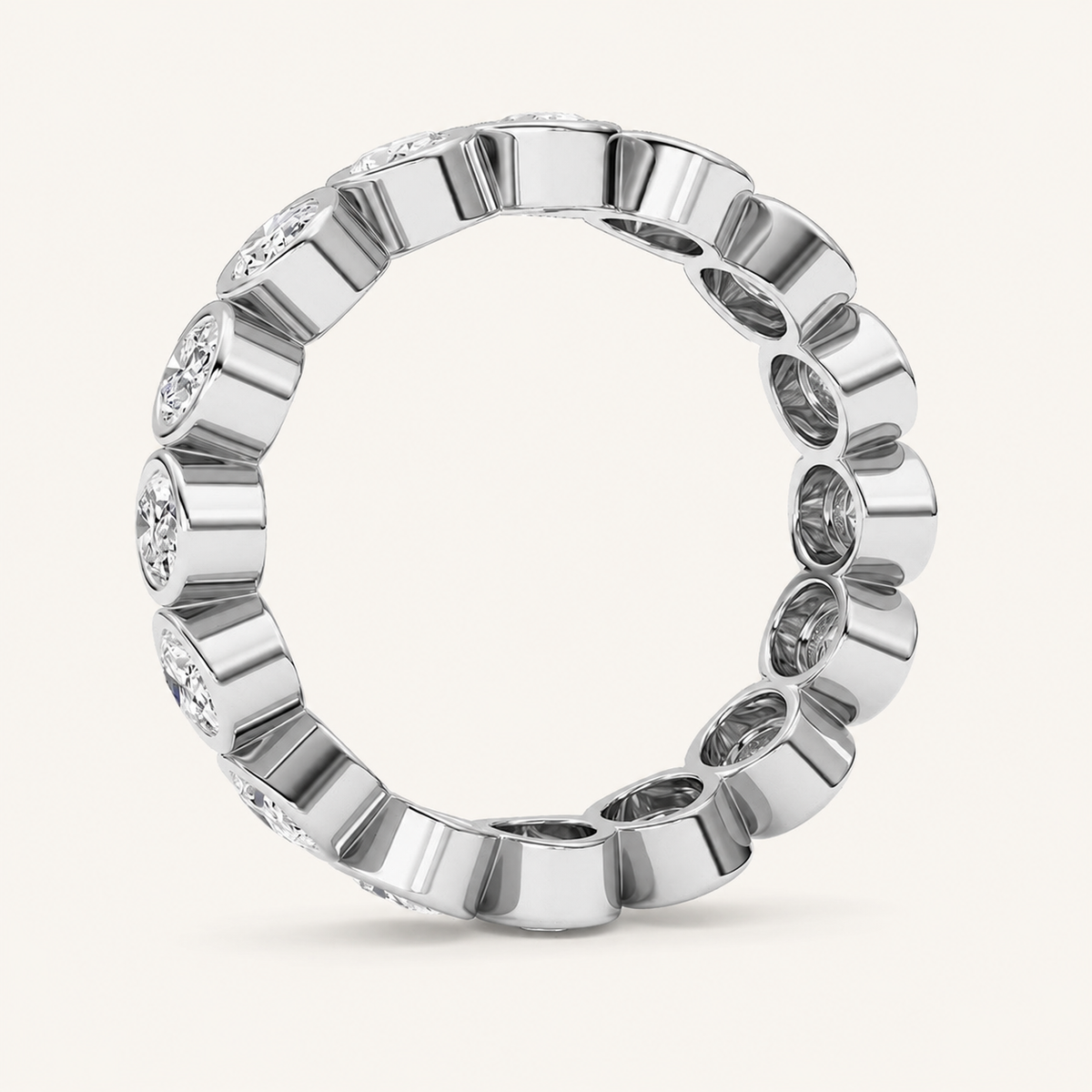 2.4CT Oval Cut Lab Grown Diamond Eternity Ring