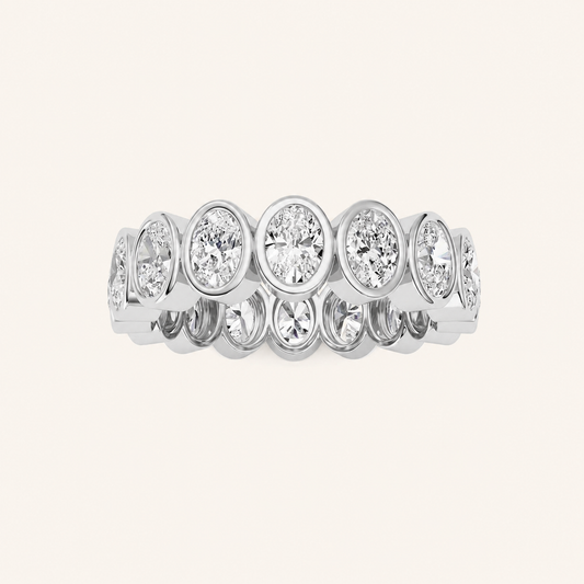 2.2CT Oval Cut Lab Grown Diamond Eternity Band Ring