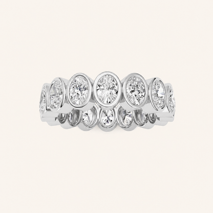 2.4CT Oval Cut Lab Grown Diamond Eternity Ring