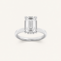 1CT Emerald Cut Lab Grown Diamond Hidden Halo Ring