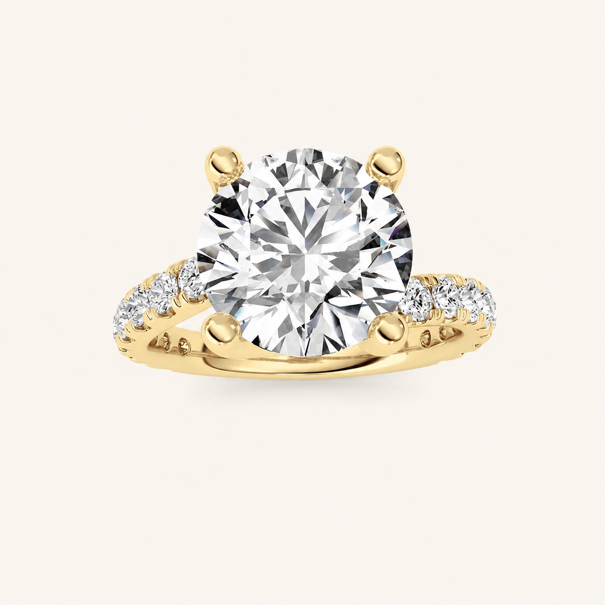 3.75CT Round Cut Lab Grown Diamond Solitaire Ring
