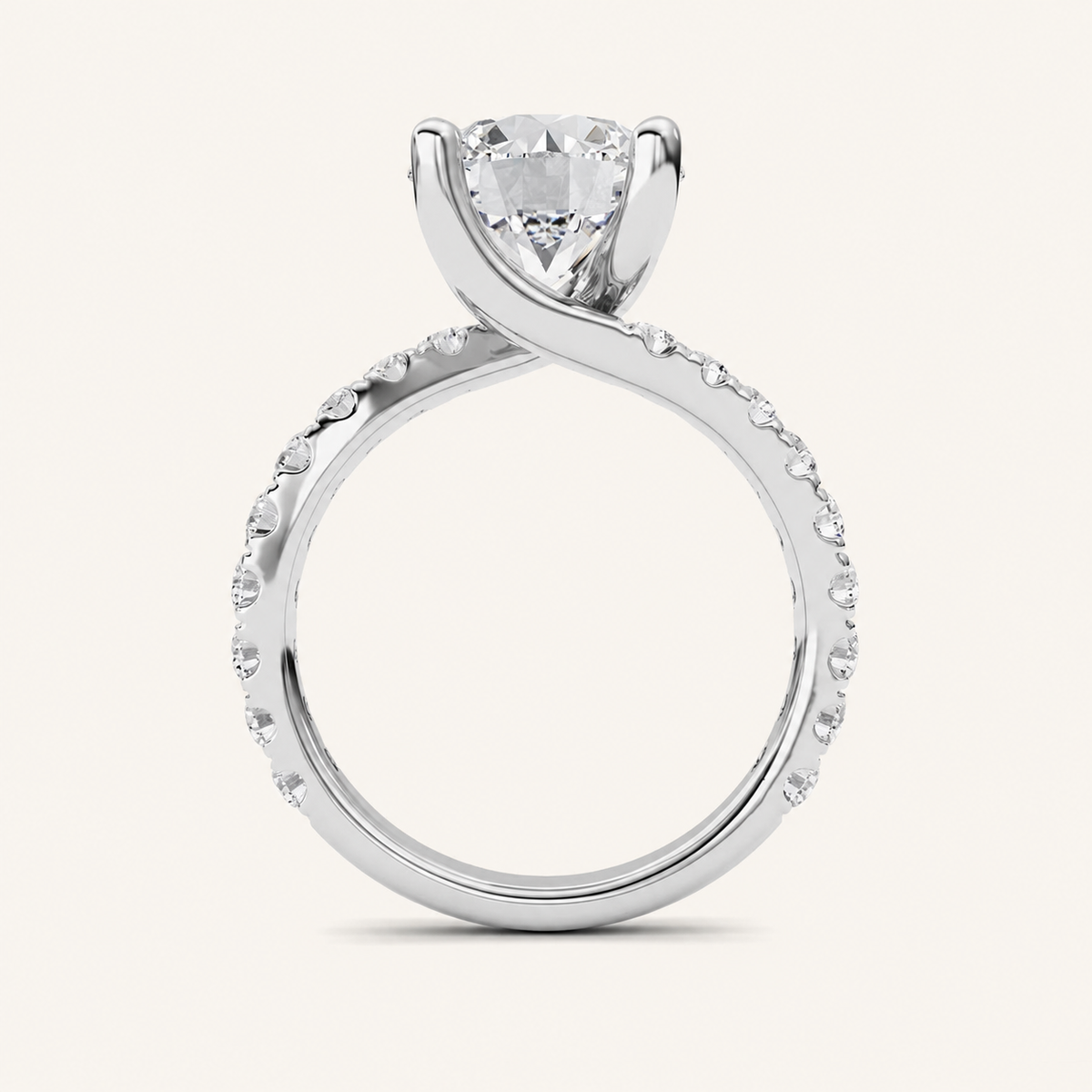 3.75CT Round Cut Lab Grown Diamond Solitaire Ring