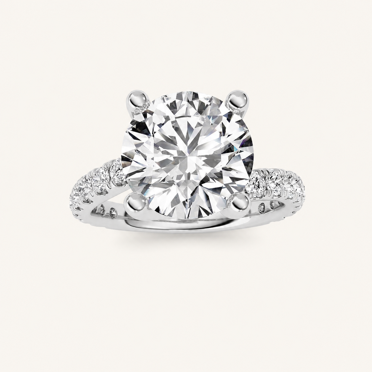 3.75CT Round Cut Lab Grown Diamond Solitaire Ring