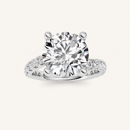 3.75CT Round Cut Lab Grown Diamond Solitaire Ring